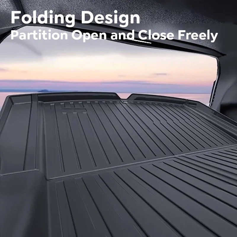 For Tesla Model 3 Highland 2024 2025 Front and Back Trunk Mat TPE Carpet Waterproof Weather-resistant Pads Up and Down Layer Mat image 5