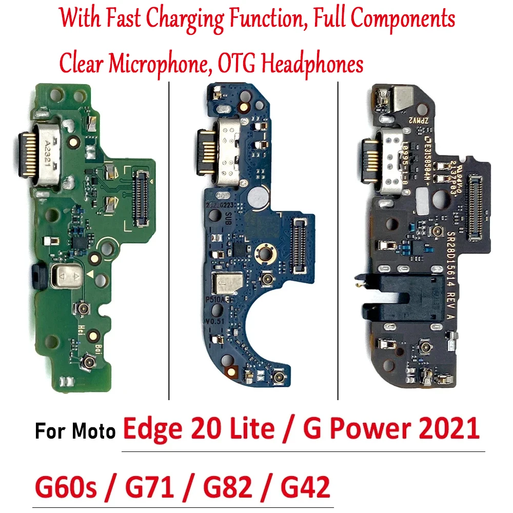 

НОВЫЙ протестированный USB-разъем для зарядки, разъем для зарядки, гибкая плата для Motorola Moto G50 5G G42 G60S G71 Edge 20 Lite G Power 2021
