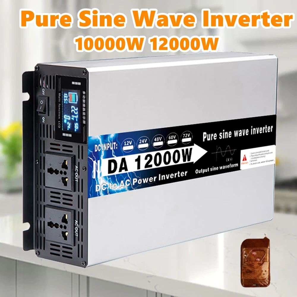 

8000W 10000W 12000W Pure Sine Wave Inverter 12V 24V 48V 60V 72V To 110V 220V Voltage Frequency Converter Solar Power Inverter