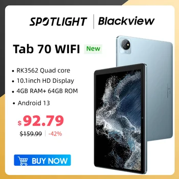 جهاز لوحي WiFi Tab من Blackview ، أندرويد 13 ، شاشة عالية الدقة 70 ، 4 جيجابايت ، 64 جيجابايت ، بطارية من من من نوع mAh ، G ، 5G ، كمبيوتر شخصي