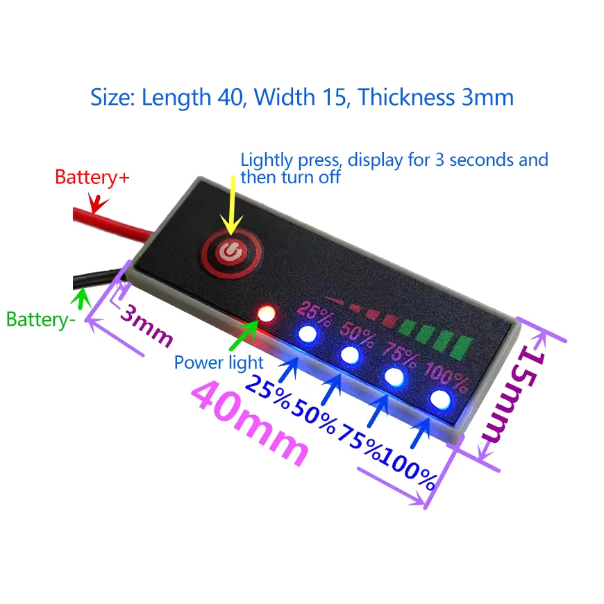 Lipo Lithium Battery Capacity Indicator 18650 Battery Power Level Display Tester Meter 1S 2S 3S 4S 5S 6S 7S 3.7-25.2V
