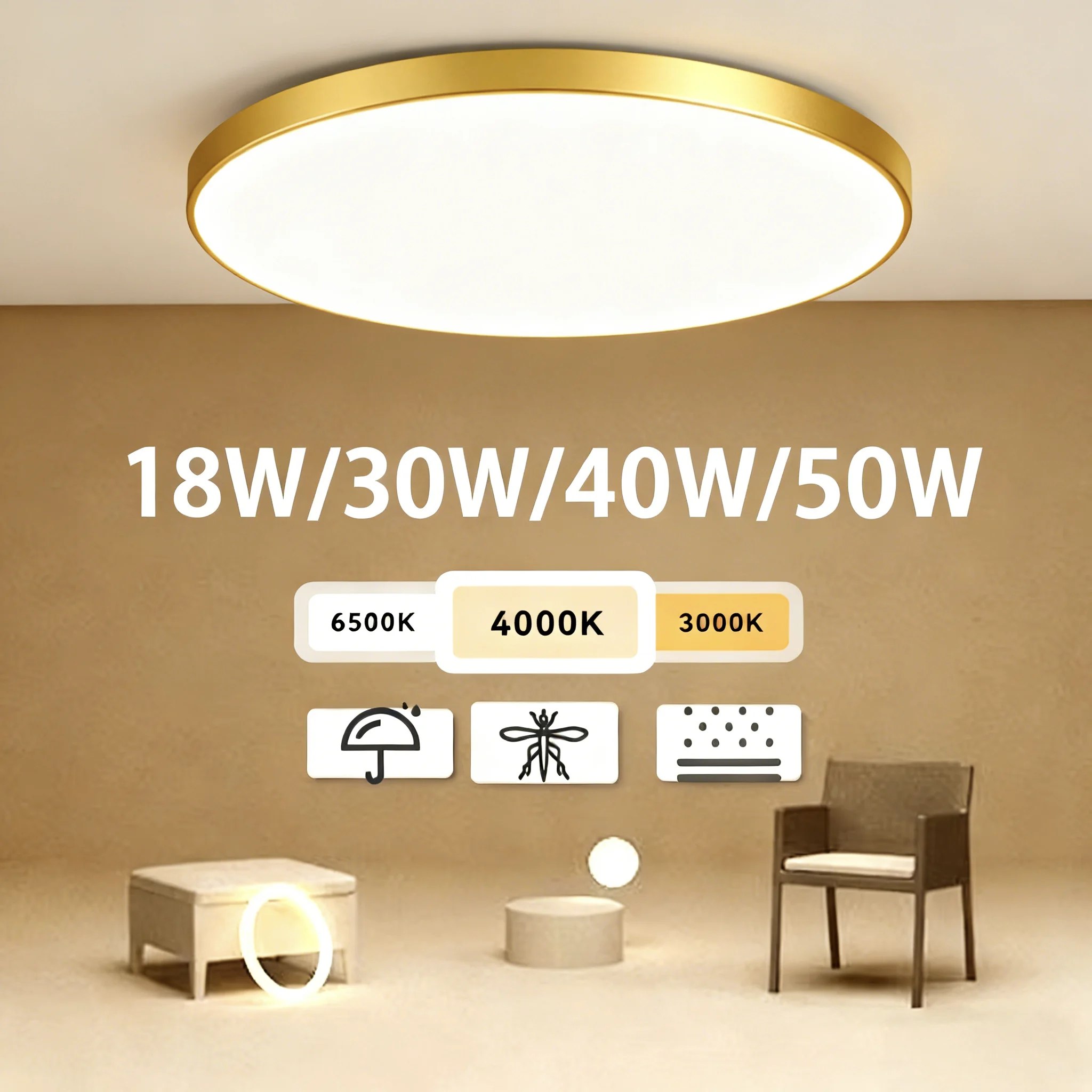 Fashion Three Proof Ceiling Light flush mount ceiling light for Bedroom Kitchen Living Room Indoor Home Lighting Fixtures