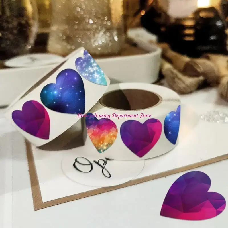 

500Counts Valentines Day Sticker 1Inch Heart Sticker Adhesive Wrapping Labels for Letter Envelope Valentines Card