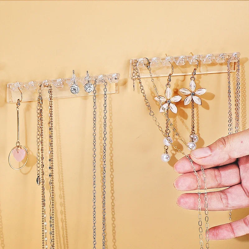 

Wall Mounted Ring Earring Necklace Display Rack Multifunctional Jewelry Storage Rack Hook Key Chain Hair Rope Band Storage Rack