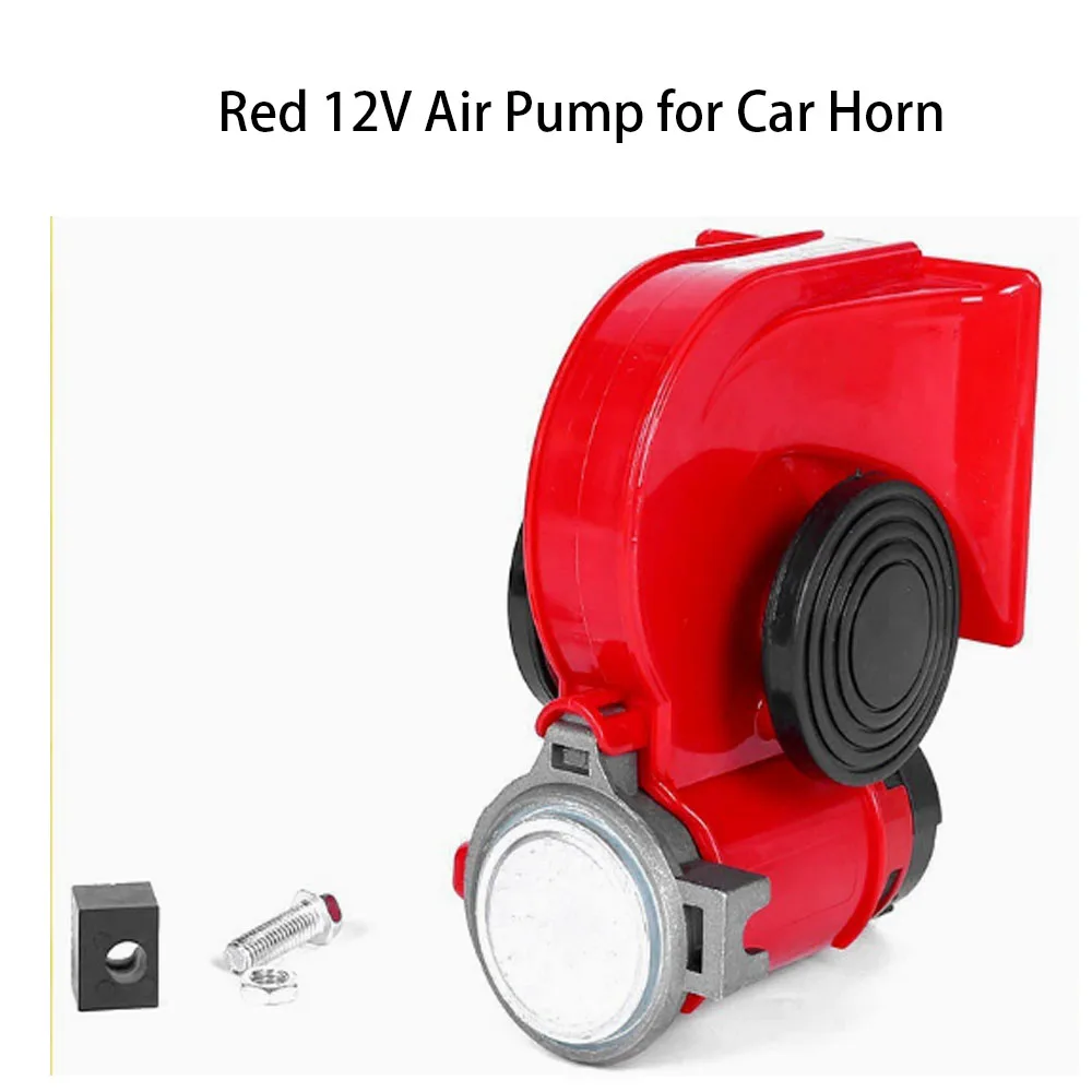 

12V Red Electric Snail Horn Air Pump, Universal Accessory for Car Motorcycle Auto Vehicle Horn System Daily Practical Use Parts