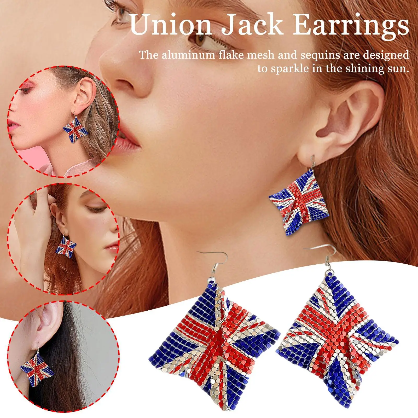 United Kingdom National Flag Loops Wooden Drop Earrings Britain England UNION JACK Design Print Dangle For Women Gifts
