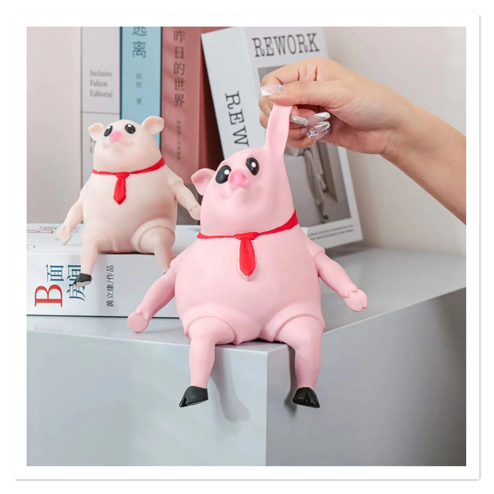 

Net-red cartoon cute pink Lala Pig toy for venting, pig whole person pinching and pressure reducing toy