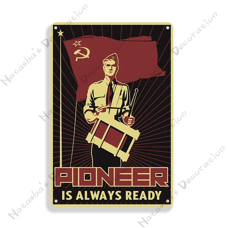 لافتة معدنية من الثورة السوفيتية ، ملصق شيوعي عتيق ، ملصق ديكور قديم ، ديكور حائط ، نادي ، حانة ، منزل ، مقهى ، ديكور صناعي