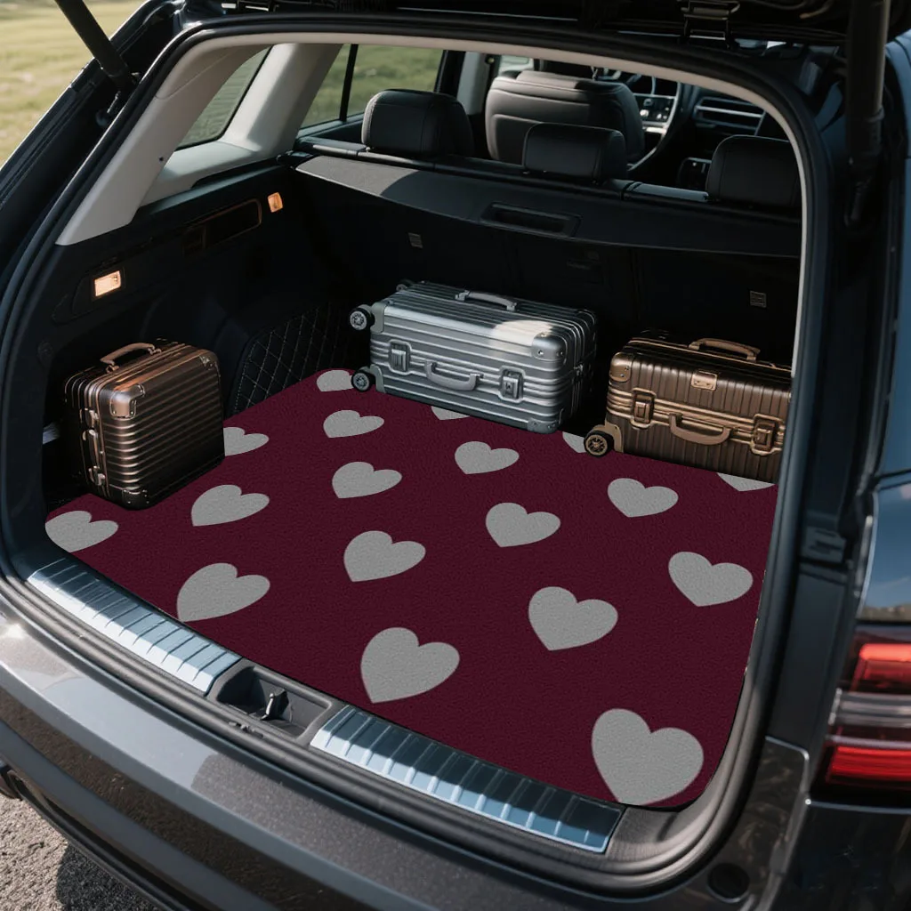 1pc Car Trunk Mat With Printed Design, An Essential Travel Accessory, Universal Fit For Various Car Models, A Must-Have Interior