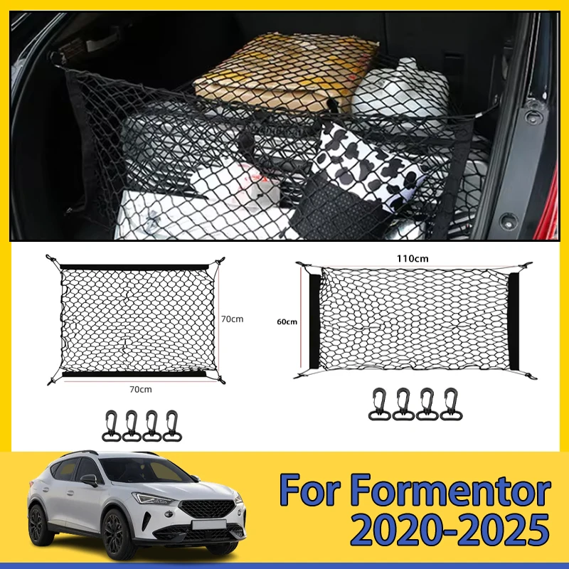 

For Cupra Formentor 2020 2021 2022 2023 2024 2025 Car Trunk Net Boot Luggage Mesh Nylon Bag Storage Rear Back Cargo Accessories