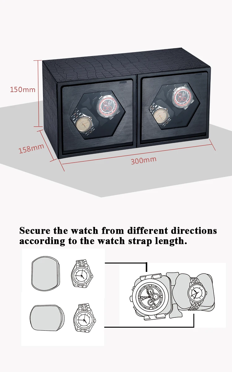 ZAPANAS ملفاف ساعة للساعات الأوتوماتيكية مع صندوق ساعات محرك Mabuchi ساعة شاكر عرض تخزين جامع