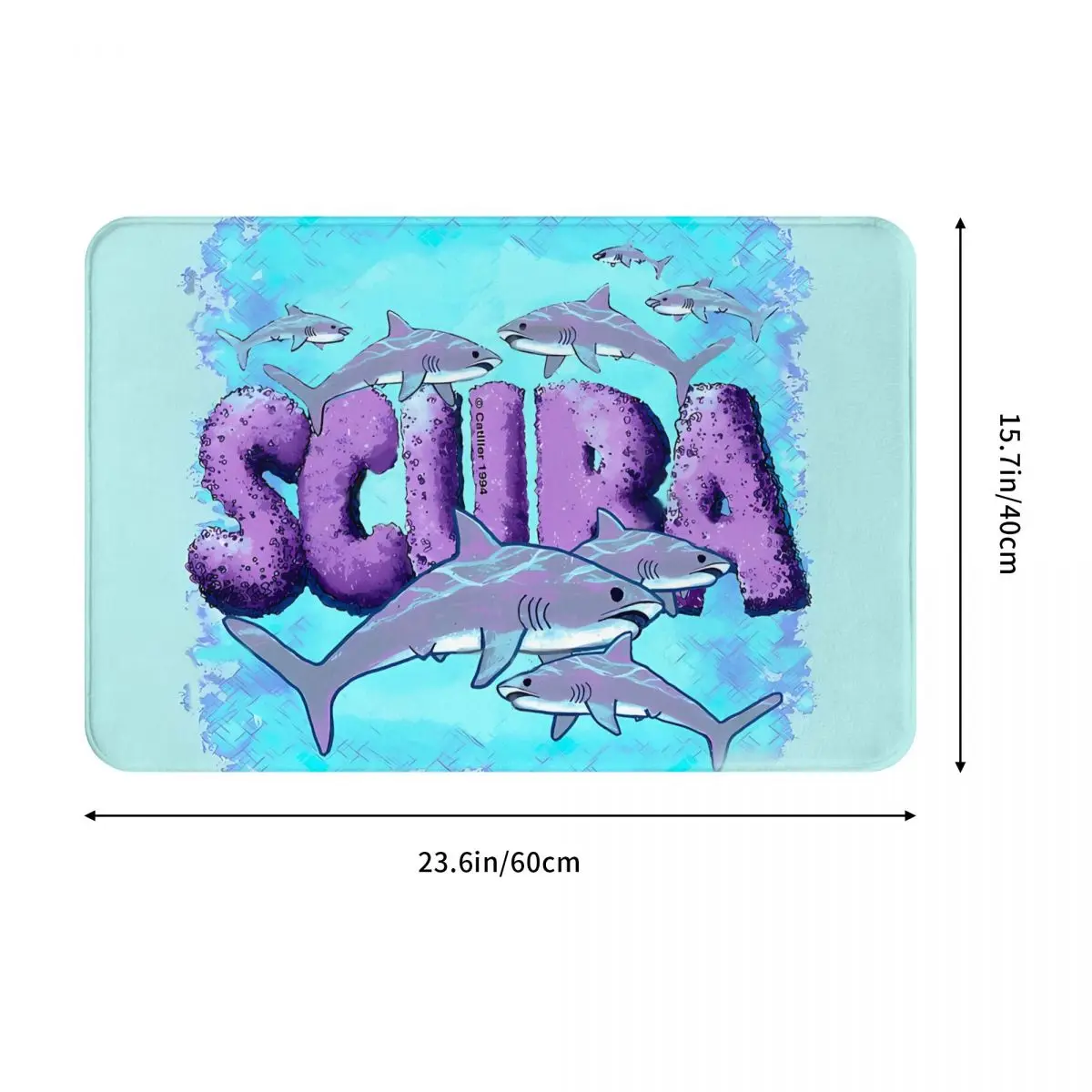 Shark Cute Scuba Dive Diver Diving Non-Slip Carpet Doormat Living Room Kitchen Mat Welcome Home Rug