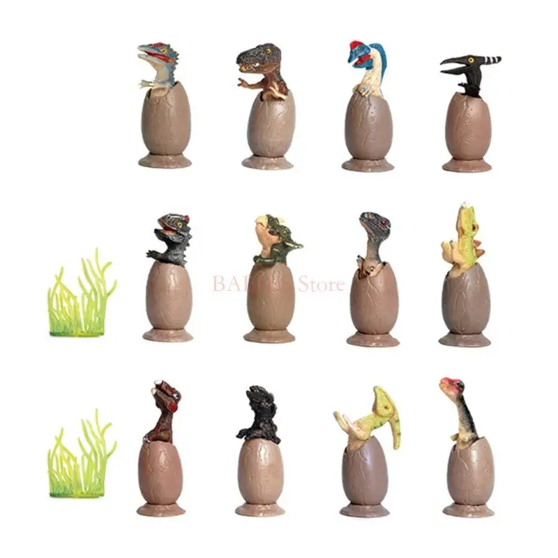 12PCS Dinosaur Figurines Set Dinosaur Figure Statue Model Solid Figurine Bag Fillers Educational Toy Collectible Statue