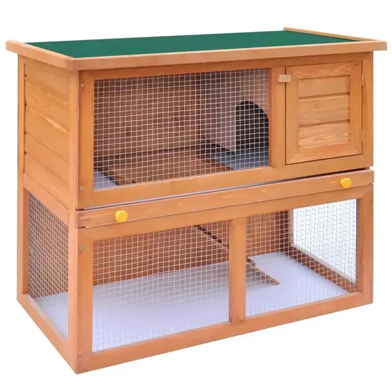 Outdoor Rabbit Hutch Small Animal House 1 Door Wooden Pet Cage Farm Animals Supplies