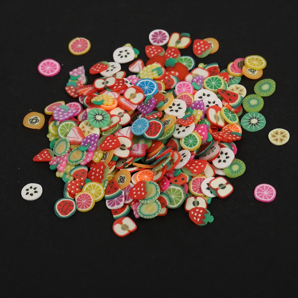 About 1000pcs/bag Small Animal Fruit Soft Pottery Pieces for DIY Epoxy Jewelry Filling Nail Art Decoration Accessories image 3