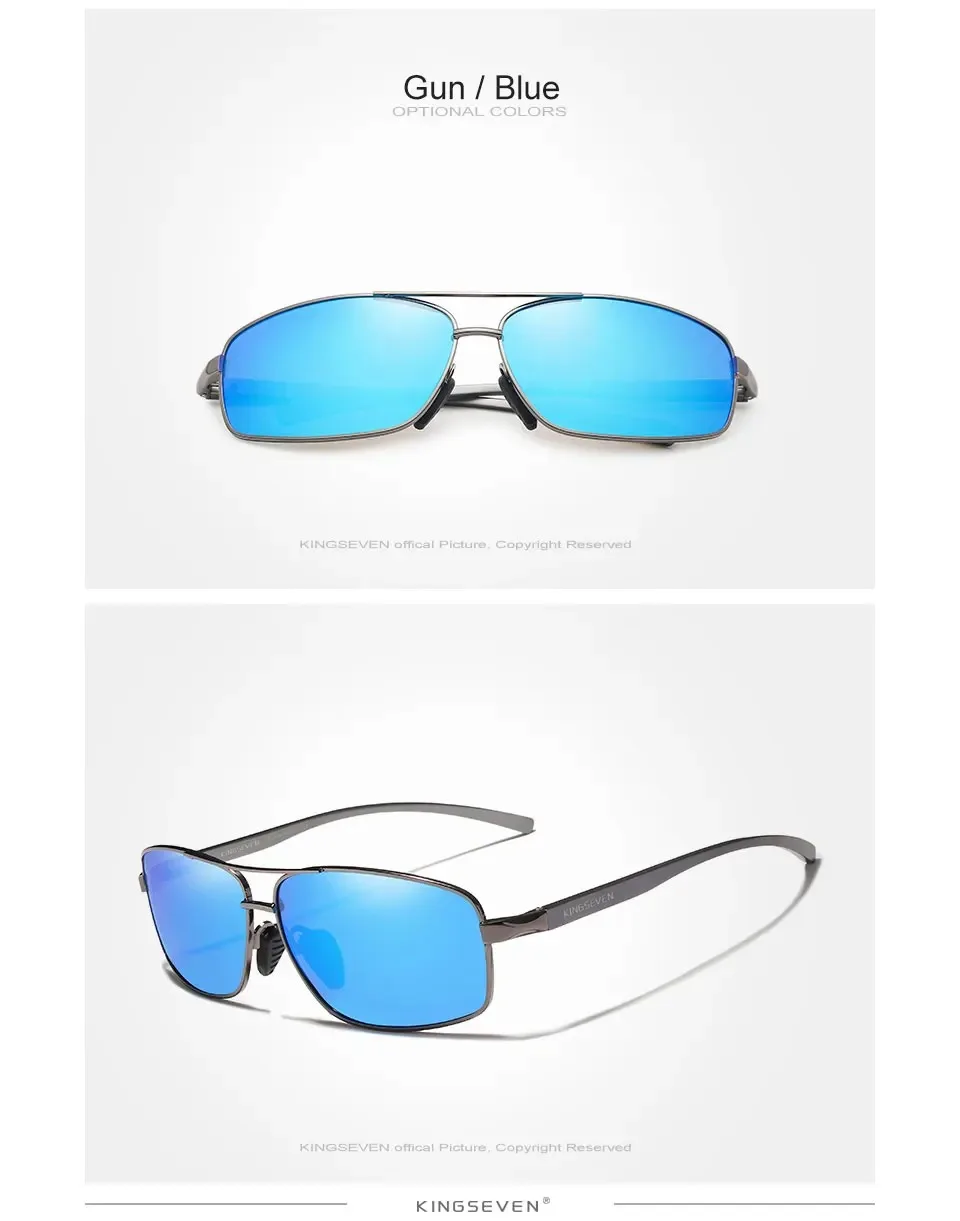 KINGSEVEN Marke Männer Polarisierte UV400 Sonnenbrille Vintage Retro Rechteck Klassische Gläser Anti-glare Fahren Golf Sport Brillen – Detail 11