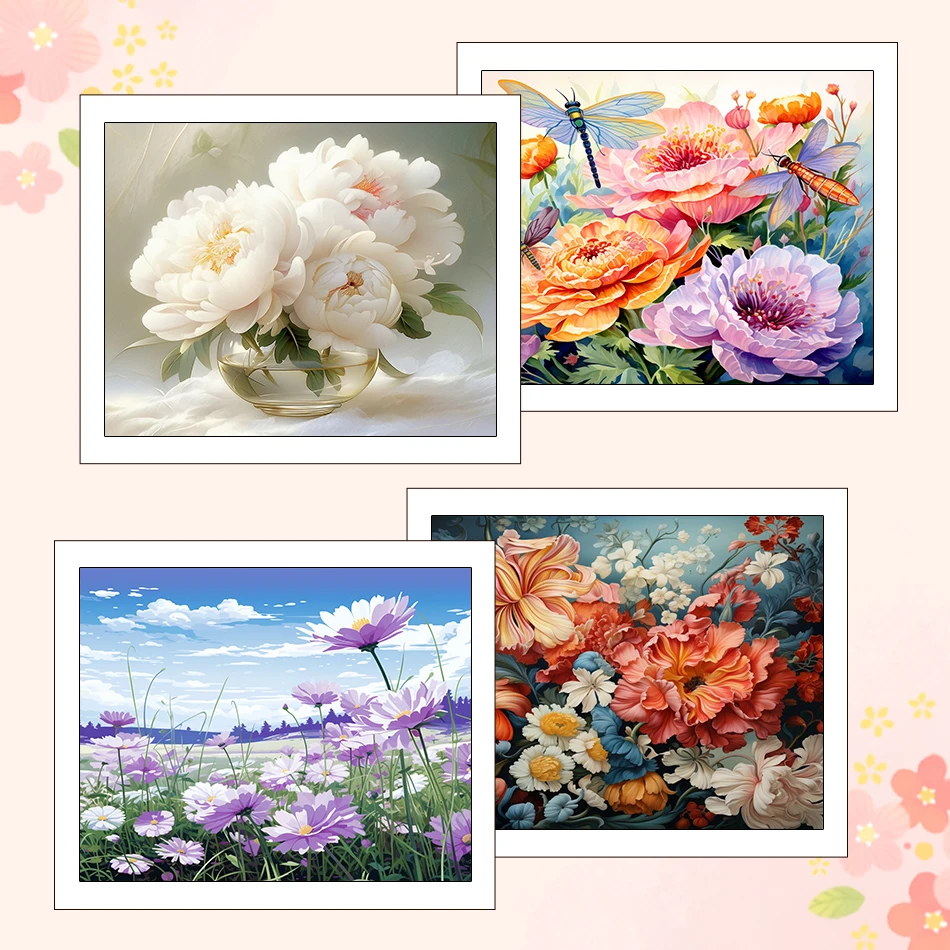 

RUOPOTY Paintings For Painting By Numbers Flowers 40X50cm Decorative Acrylic Paints Watercolor Picture Drawing On Canvas Oil Art