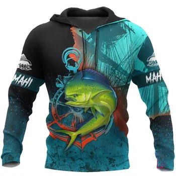 2023 New 3D T-shirt Hoodie Street Apparel Men's 3D Pullover Academy Role Playing Costume Designer Fish Reaper