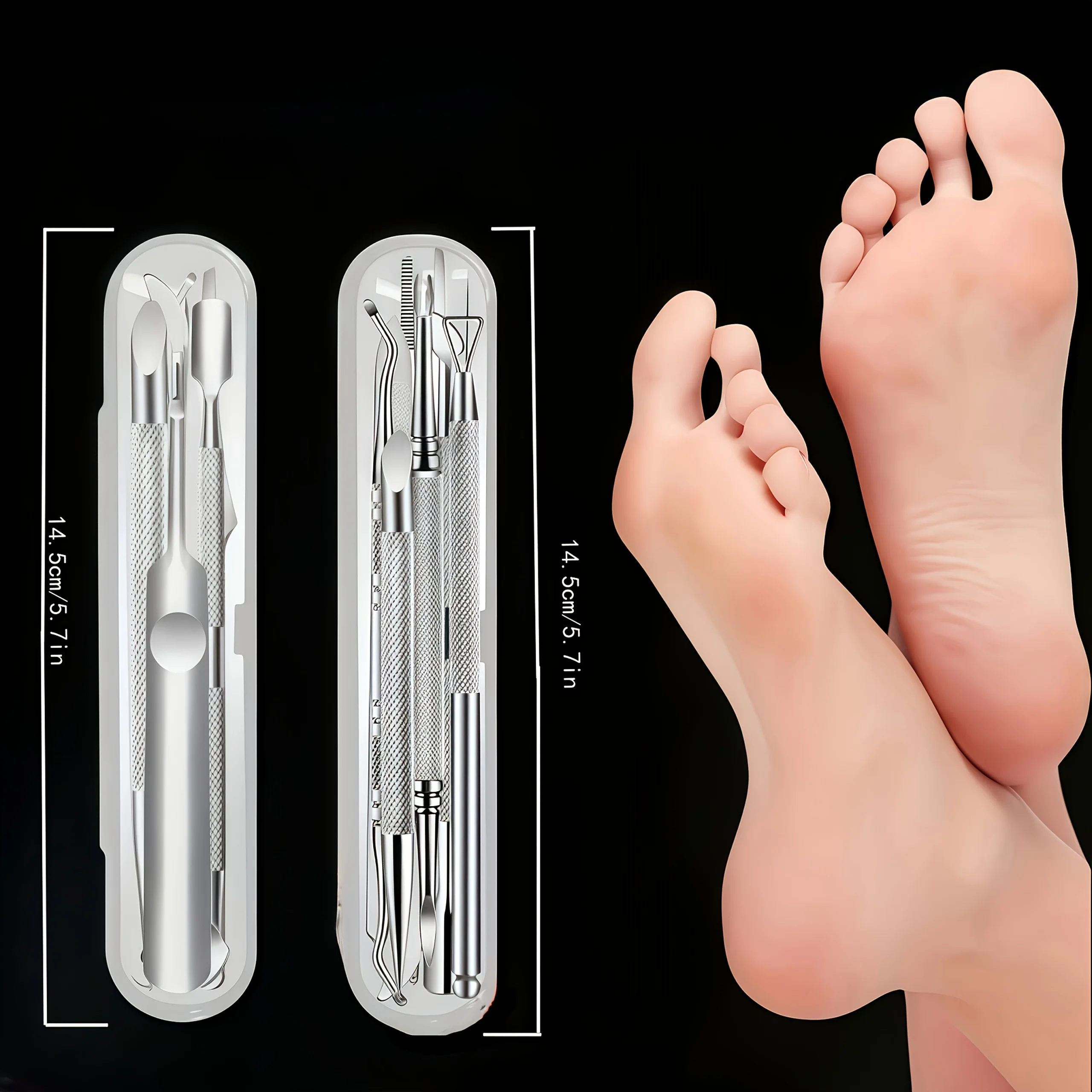 17pcs Complete Foot Care Set Soft Foot Care Series with Grinders & Scrapers for Smooth,Silky Feet | Portable Storage Box