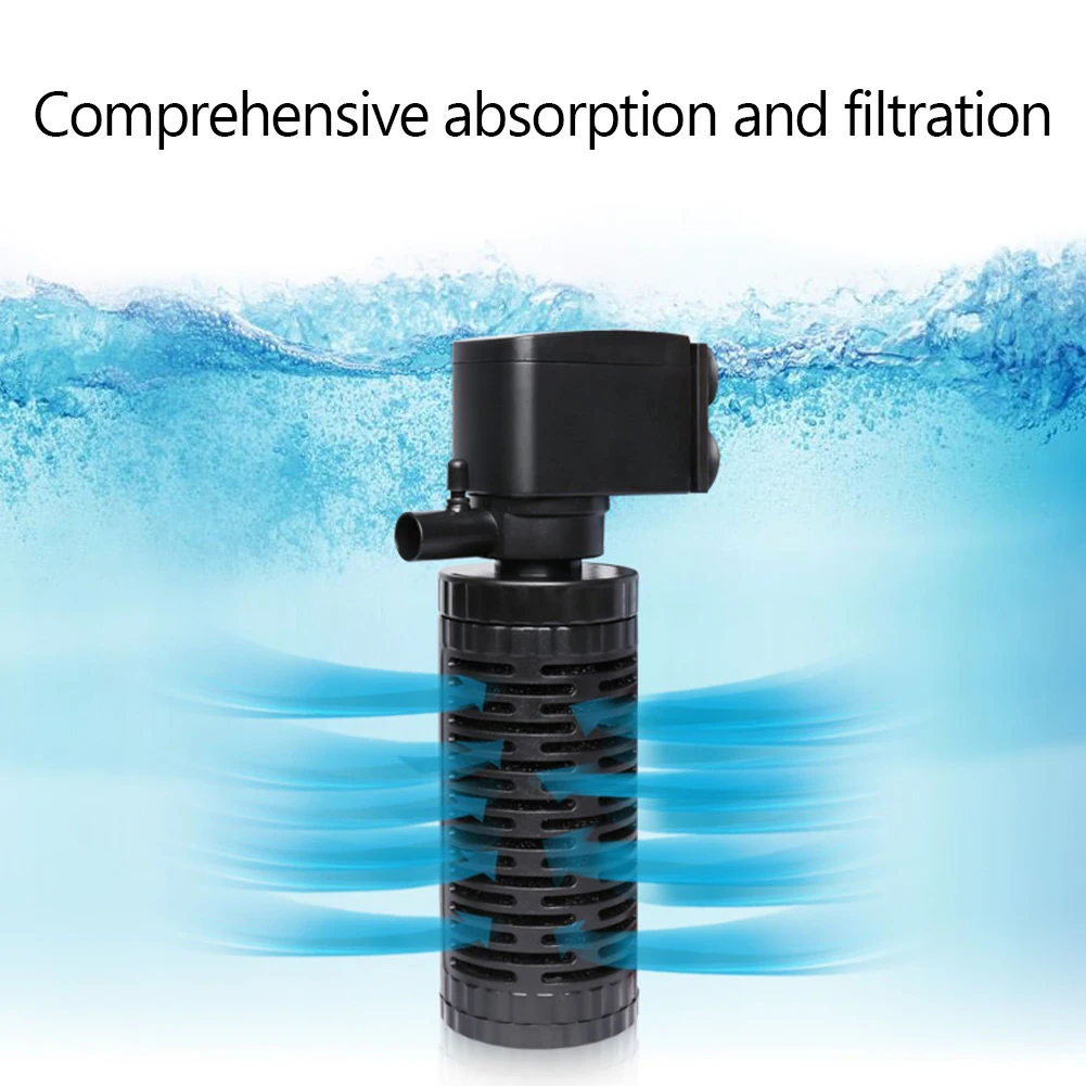 3 in 1 Aquarium Internal Filter Silent Fish Tank Filter Waterproof Aquarium Water Purifier Fish Tank Pump Aquarium Accessories
