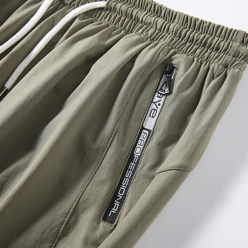 Calças Casuais Finas de Verão para Homens em Tecido de Seda Gelada Ultra Respirável e Elástico, Calças Longas Faionáveis co...