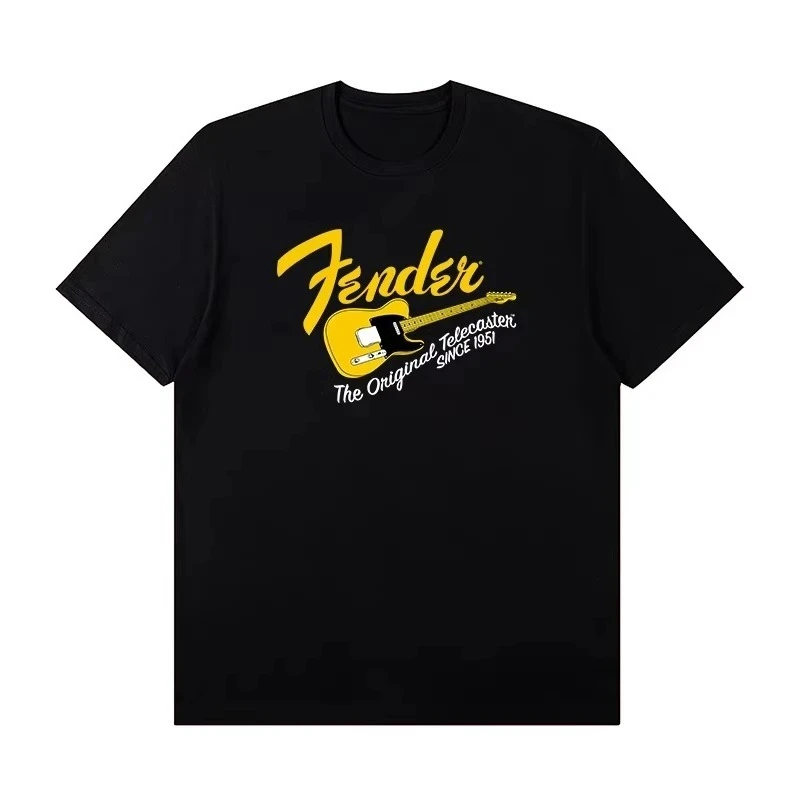 2026 Sommer Neu Fender Jimi Hendrix Fender E-Gitarre Bedrucktes Muster T-Shirt Herren Kurzarm T-Shirt – Detail 8