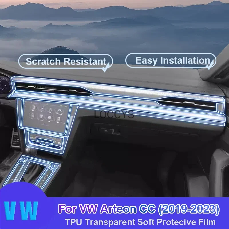 

For VW Arteon CC 2019-2023 Car Interior Center Console Transparent TPU Protective Anti-scratch Repair Film Car Sticker