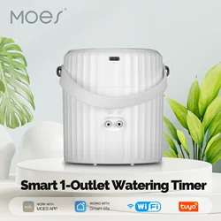 MOES Tuya WiFi Bomba de rega Dispositivo temporizador Sistema de irrigação Ferramentas de jardim Sprinkler Design com fio Modo automático Controle manual por aplicativo