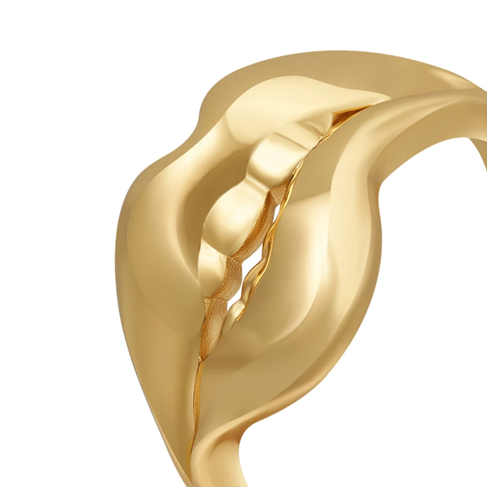 ENFASHION Bite Lip Open Ring Human Body Series For Women Anillos Mujer Gold Color Fashion Jewelry Rings Simple Office R234200