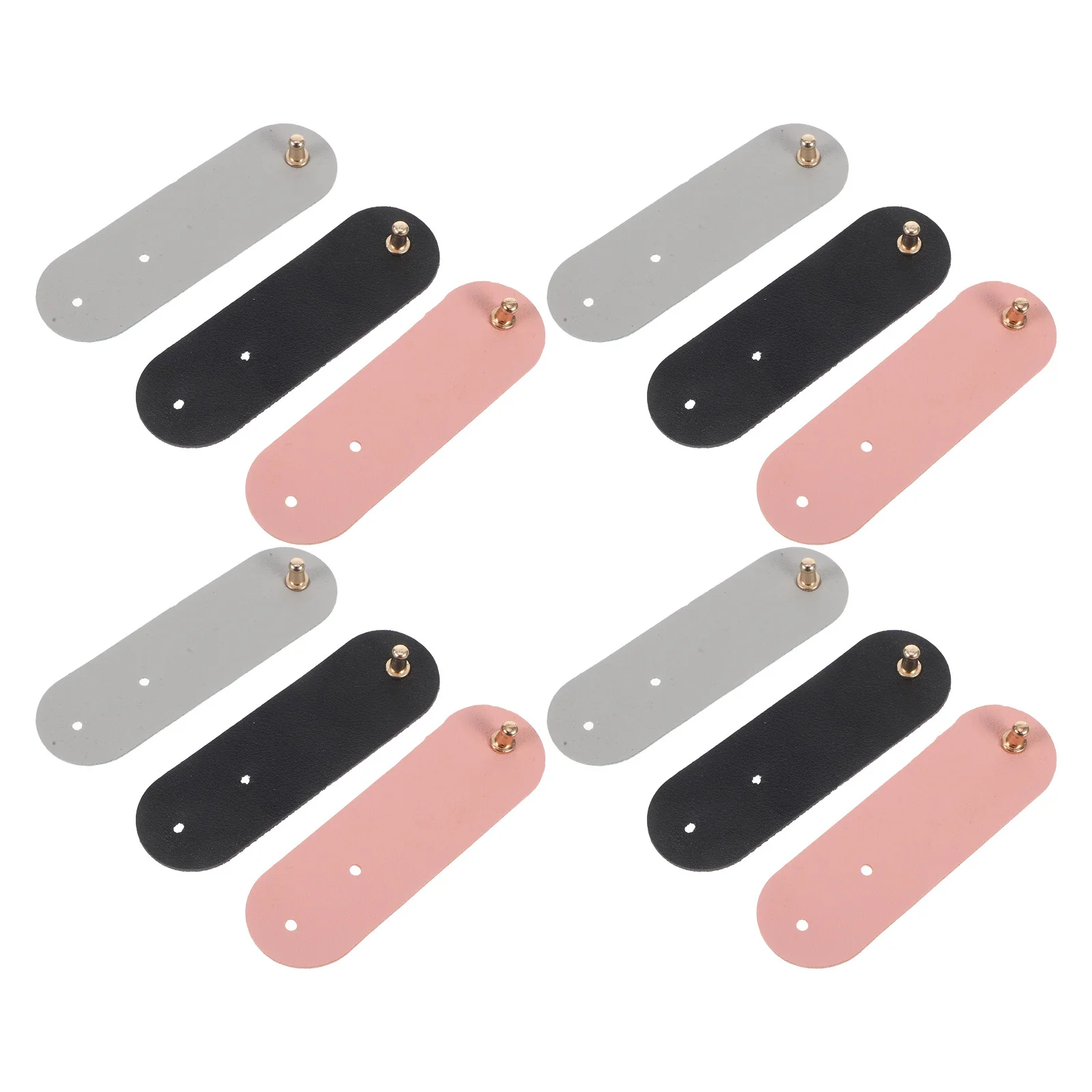 

12pcs Reusable Cable Organizer Clips Pu Cord Management Straps Portable Cord Keeper For Usb Charging Cables Headphone