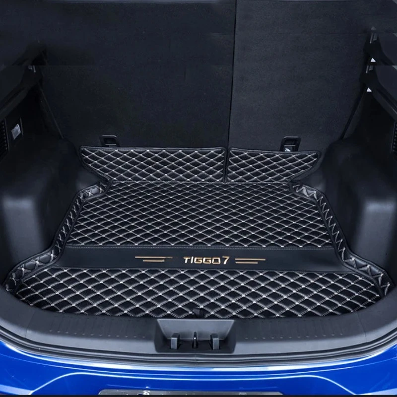 For Chery Tiggo 7 Pro Max 2023 2022 Trunk Mats Leather Durable Cargo Liner Boot Carpets Rear Interior Decoration Accessories