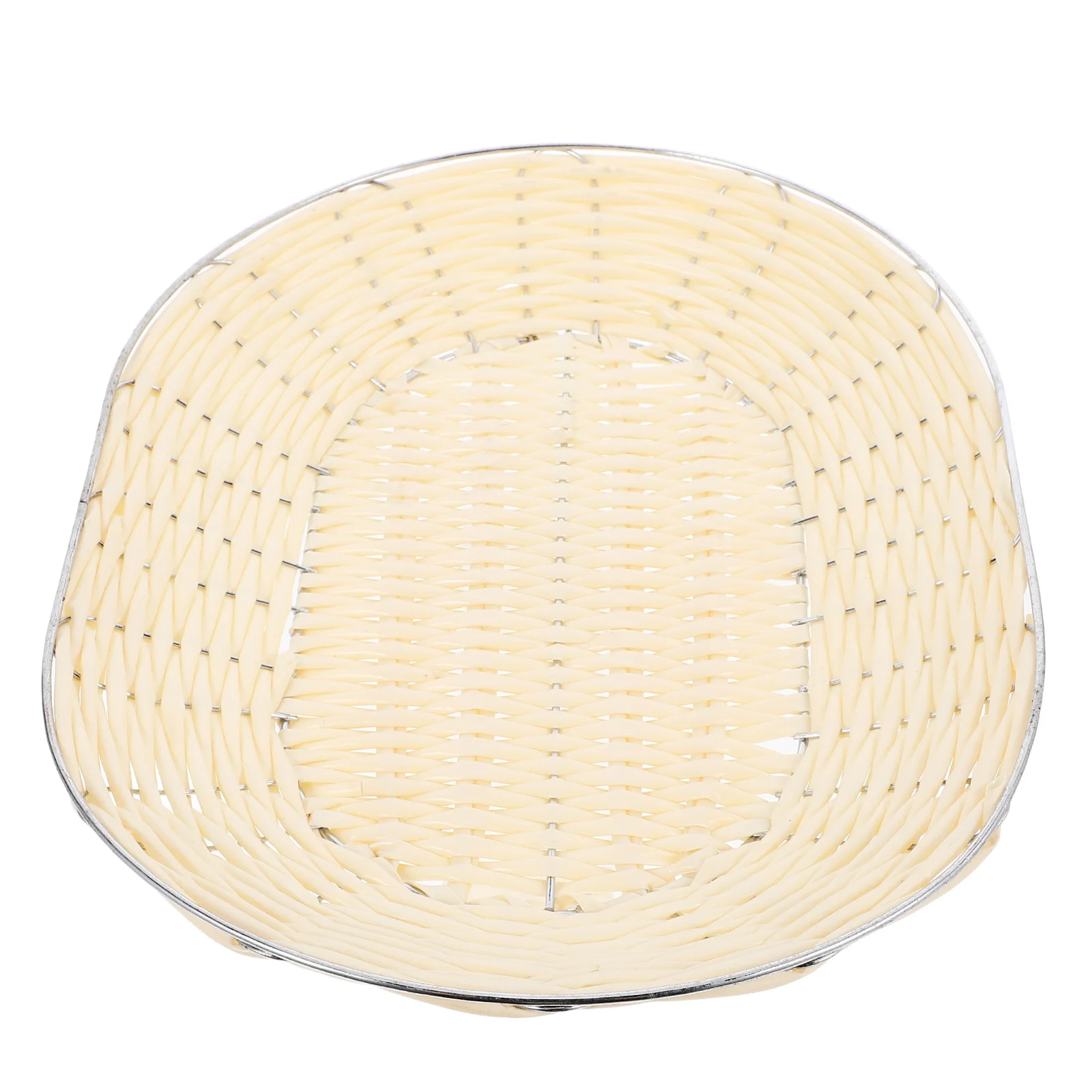 

Woven Snack Basket Large Capacity Ventilated Storage Basket for Home Office Hotel Desktop Organizer Woven Fruit Tray