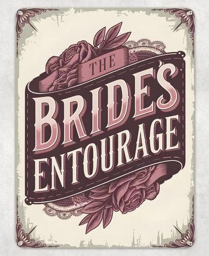 The Bride Entourage Wedding Metal Poster Wall Tin Sign Man Cave Shed Home Plaque --Tin Sign