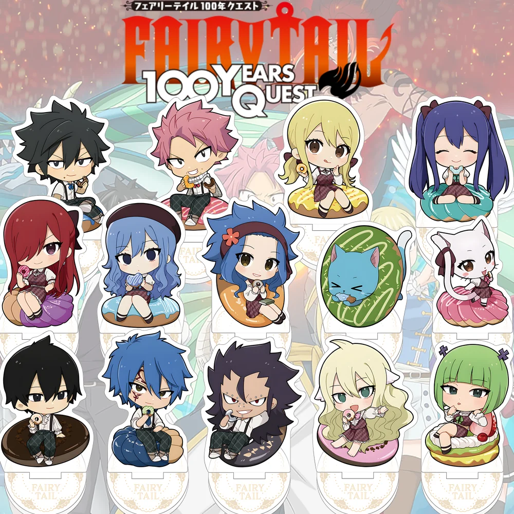 HOT Anime Fairy Tail 100 Years Quest Soporte acrílico de 10 cm – Linda figura de personaje de anime, exhibición de escritorio, regalo coleccionable para fanáticos