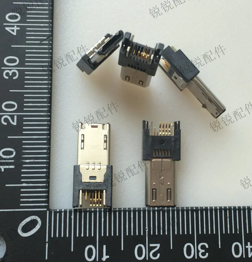 For TE/ Tyco MicRO USB splint Male Connector 9P Long and short pin plug mobile phone connector