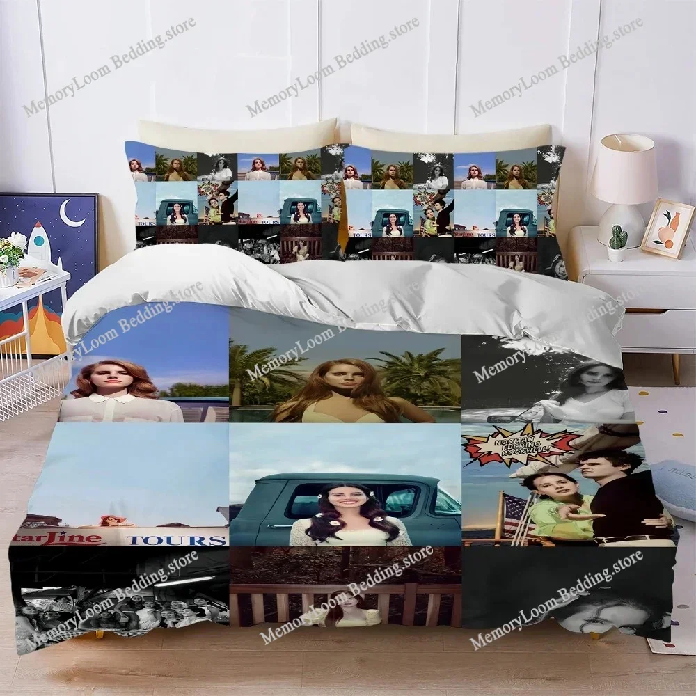 

Singer L-Lana Del-Rey Music Duvet Cover Set Style Bedding Soft Laundry Cotton Bed Four Seasons Student Dormitory Home Textile029