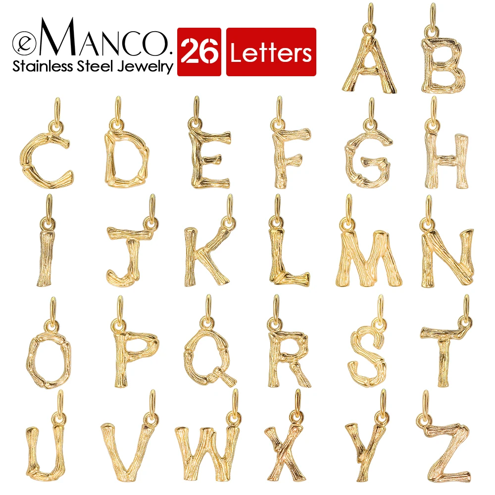eManco Initial Charms 26 English Alphabet Letter Charm Pendants For Women Man DIY Necklace Bracelet Jewelry Making A-Z
