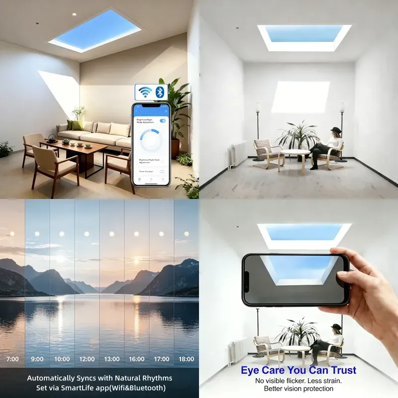 【CHIMU HOME】50W Artificial Sky Ceiling Lamp Simulate Sunlight Biological Rhythm Blue Sky Light For Living Room Office