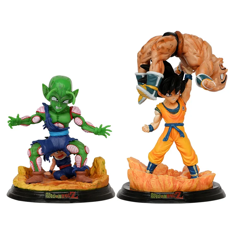Anime Dragon Ball Z Son Goku VS Nappa Piccolo VS Son Gohan Versión Batalla Figura de acción GK de PVC, modelo coleccionable, muñeco de juguete
