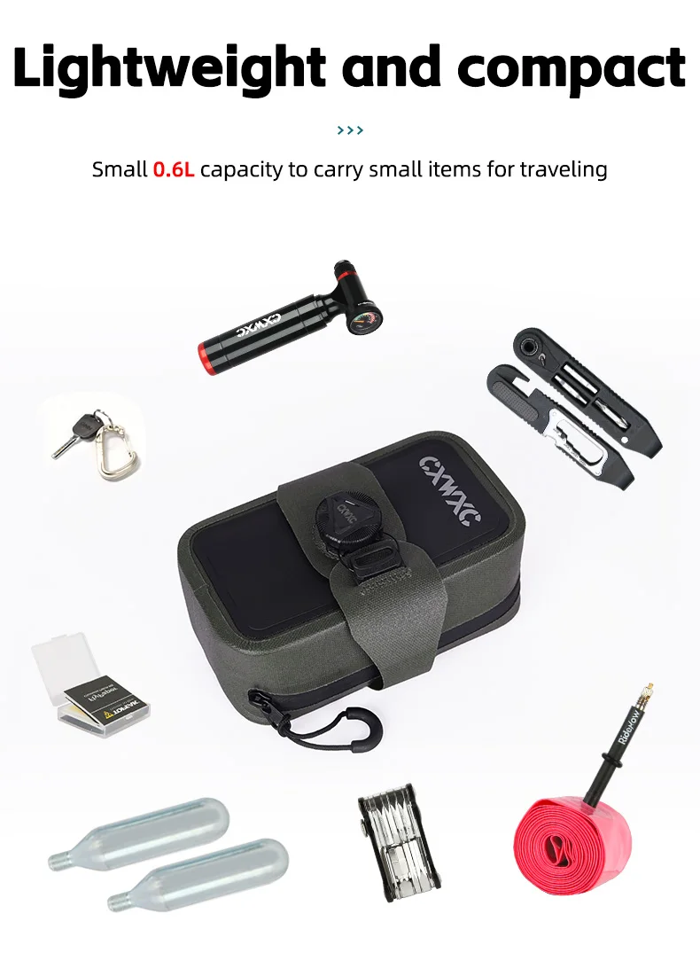 CXWXC TPU Fahrradsatteltasche 0,6L Selbstverriegelnde Knopf-Hecktasche Tragbare BOA Fahrradtasche Wasserdichte Verstärkte Mini-Fahrradtaschen – Detail 6