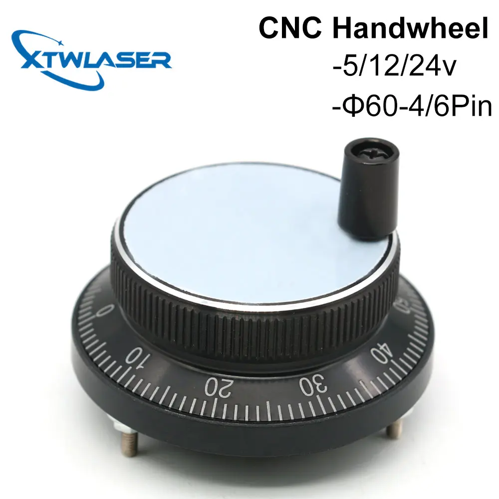 CNC Pulser Handwheel 5V 6pin Pulse 100 Manual Pulse Generator Hand Wheel CNC Machine 60mm Rotary Encoder