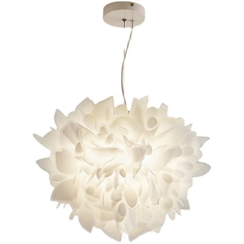 Imagem -06 - Acrílico Branco Led Flor Lustre Quarto Jantar Luminárias E27 Lâmpada Moderna Foyer Bela Lâmpada de Suspensão 110220v