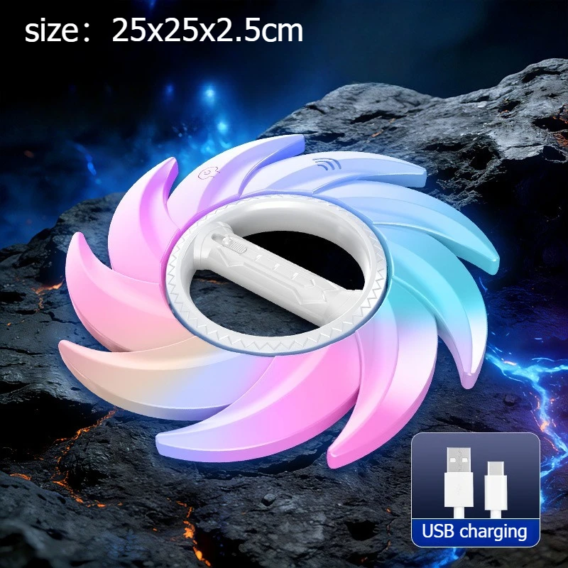 Colorful Glowing Bright Shuriken Spinning Light Sword Outdoor Toy Multi-color Changing LED Music Cosplay Cool Flashing Toy Gift view 5