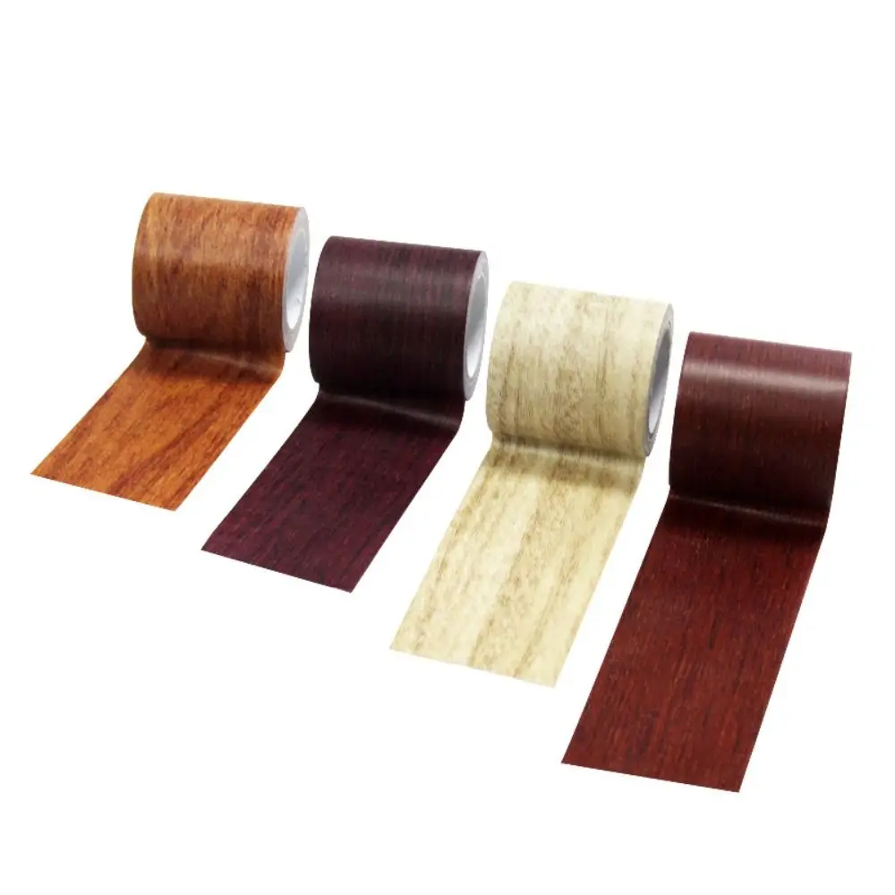 5M/Roll Self-adhesive Furniture Repair Tape Wood Grain Mildew-proof Floor Renovation Sticker Waterproof DIY Wall Waist Line