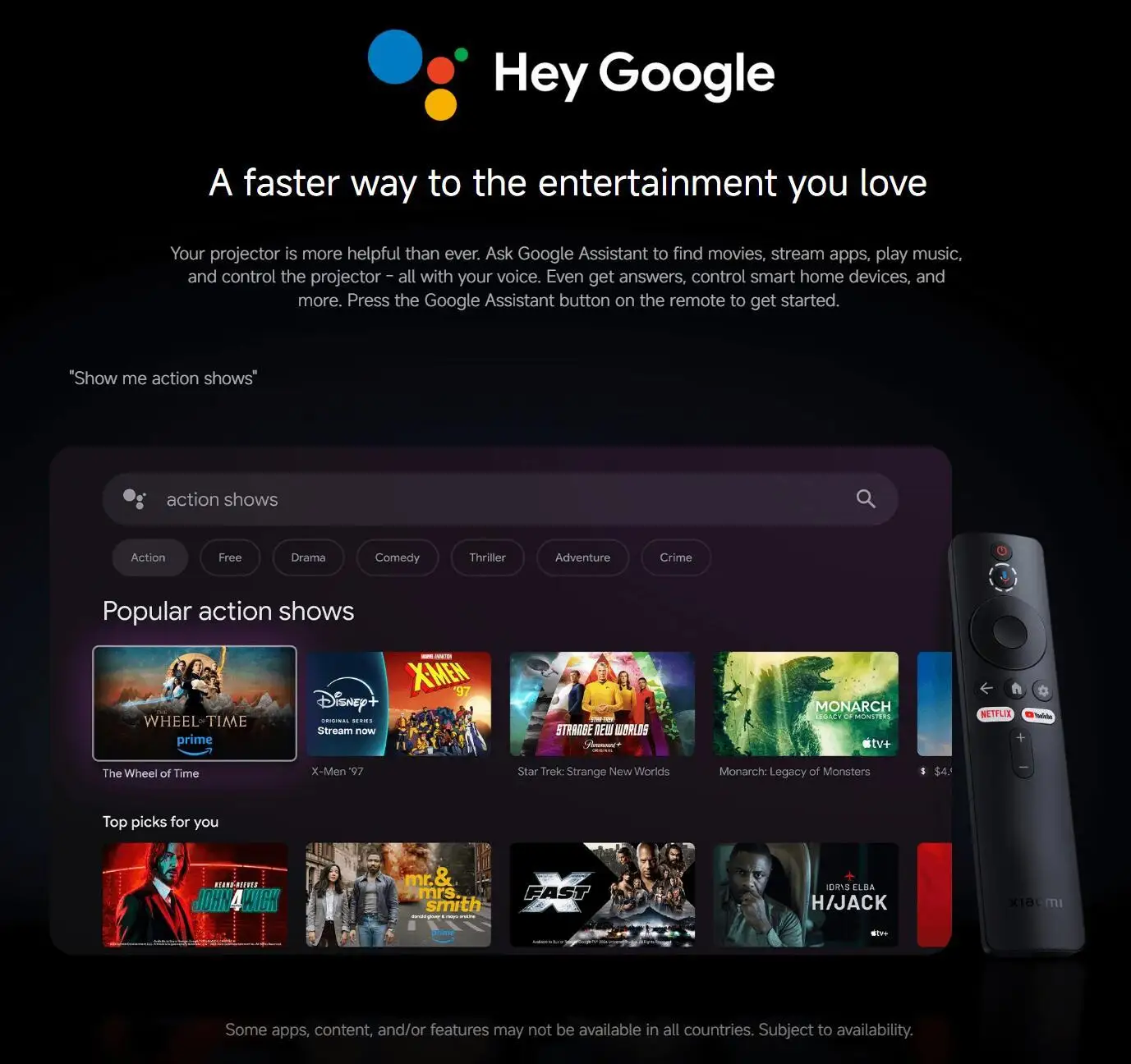 Xiaomi Smart Projektor L1, 200 ANSI Google TV 1080p Auflösung, Google Assistant, Autofokus und automatische Trapezkorrektur, BT5.0 – Detail 12