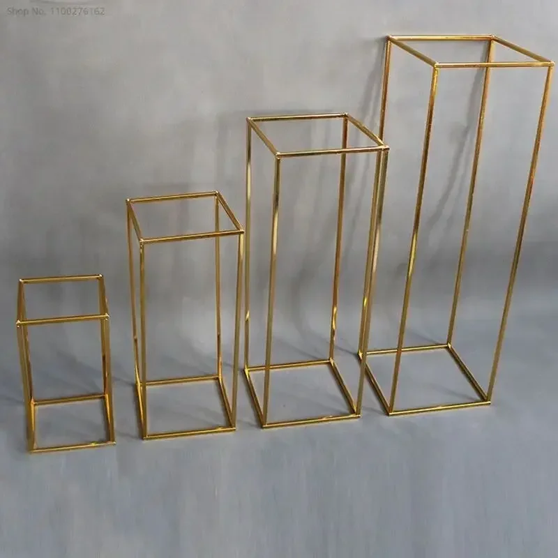wedding-arch-gold-plated-geometric-flower-stand-home-decoration-shiny-metal-iron-rectangle-square-frame-backdrop