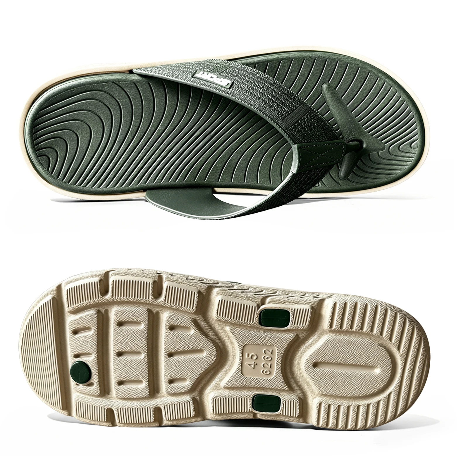 Men's Flip-Flops,Mens Outdoor Arch Support Recovery Flip Flops Pillow Soft Summer Beach Shoes Thick Cushioned Sole Non-Slip Shoes Indoor Outdoor,for Beach, Pool, Resort and Walking