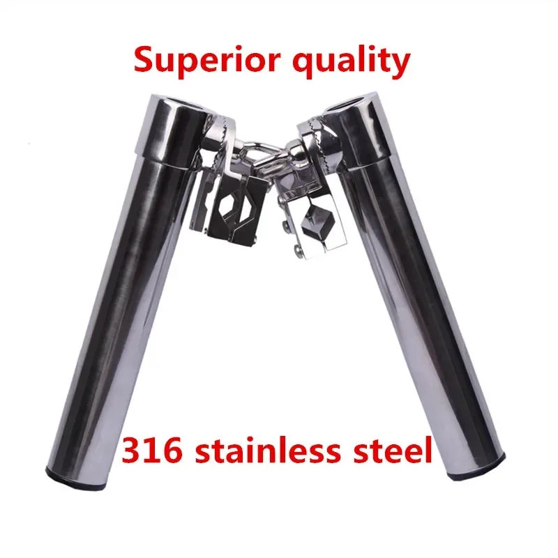 حامل قضيب صيد القارب، 316 من الفولاذ المقاوم للصدأ، مشبك، جراب قضيب اليخوت البحري، أداة صيد السمك، جودة عالية، 1 بوصة