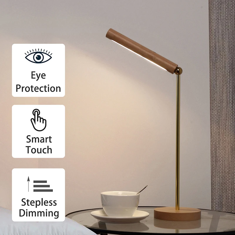 Wooden Magnetic Wall Lamp Rechargeble LED Night Light Touch Sensor Dimming Wall Light Lamp for Kitchen Cabinet Bedroom Decor