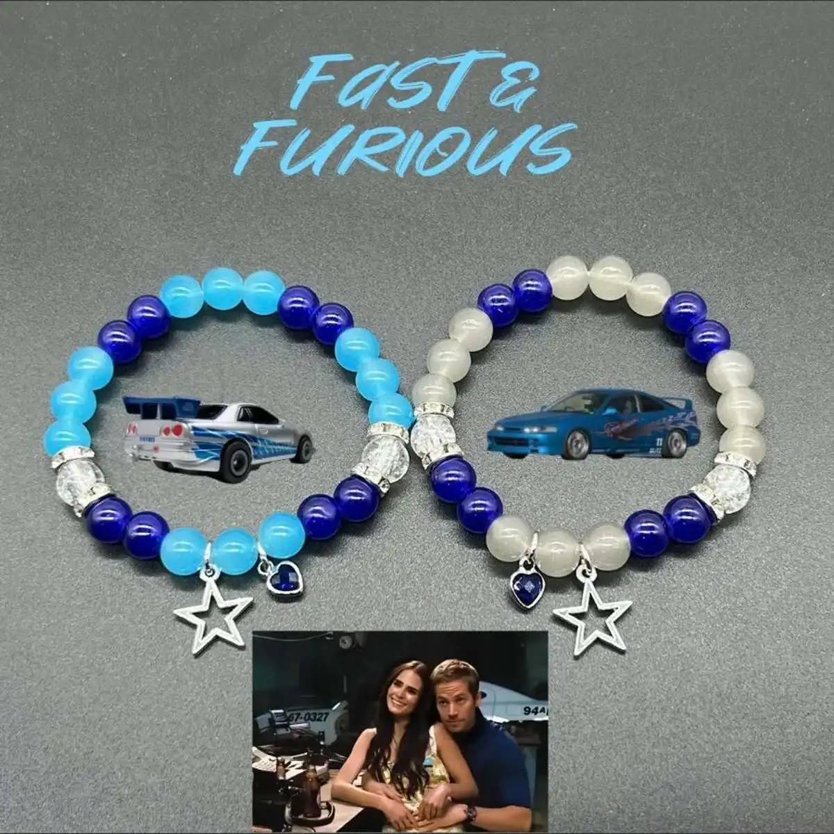 2 stks/set Fast And Furious Bijpassende Armbanden Voor Koppels Armbanden Cool Race Auto Overwinning Banner BFF Kralen Armband Sieraden Gift